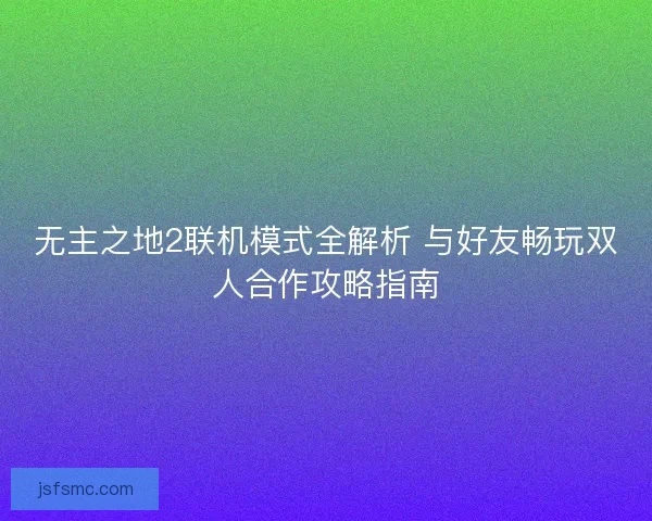 无主之地2联机模式全解析 与好友畅玩双人合作攻略指南
